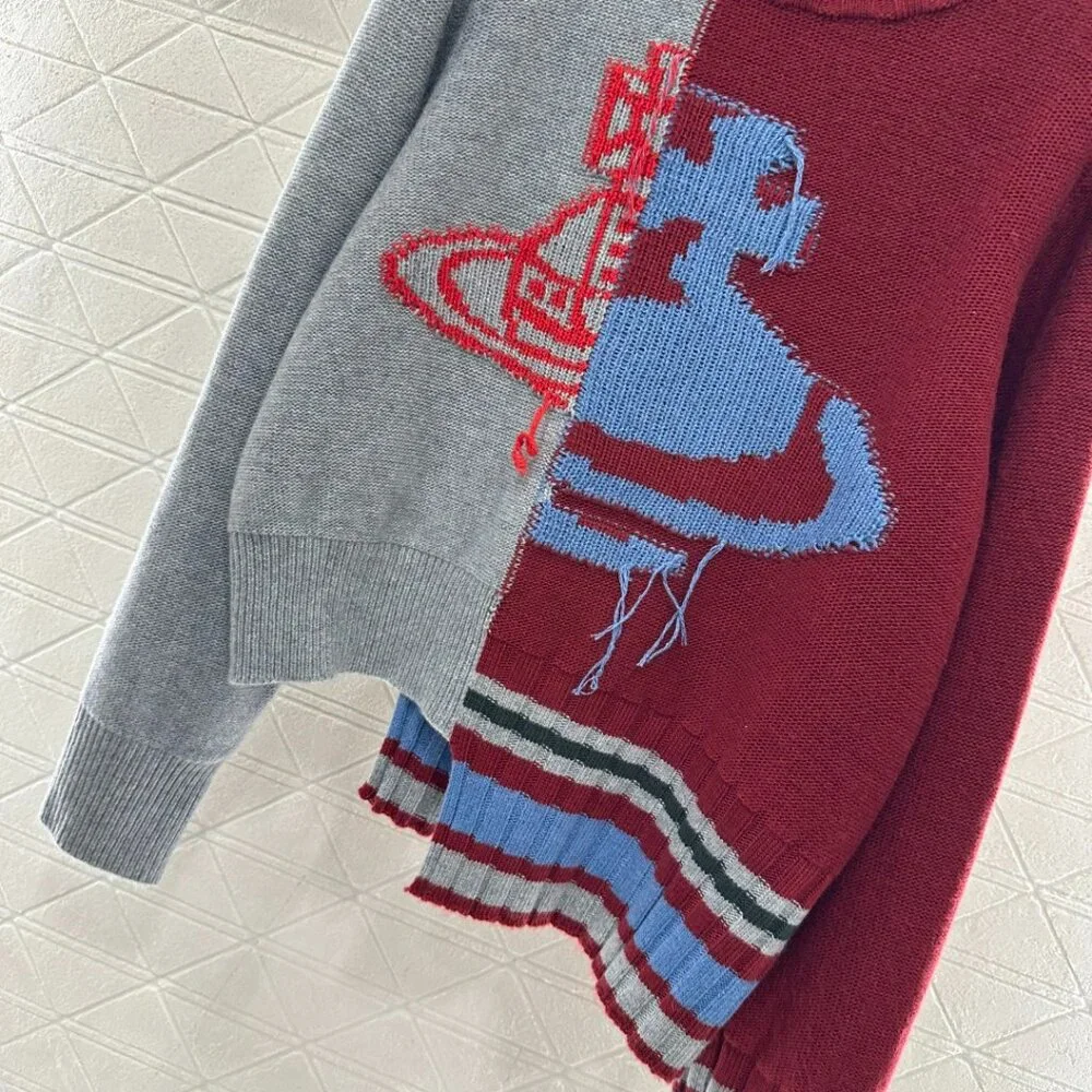Vivienne Westwood 2025 New Arrival Saturn Patchwork Knit Sweater - Picture 4 of 8